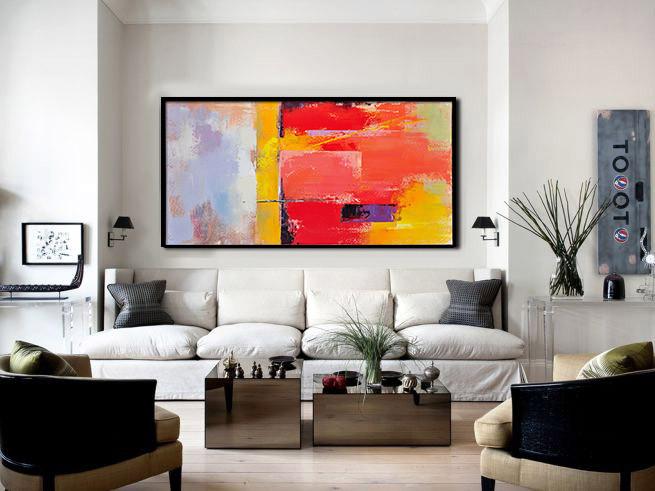 Panoramic Palette Knife Contemporary Art #L32D - Click Image to Close